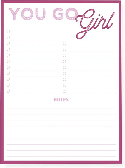 Graphique Large Notepad, Brush Strokes – 6" x 8", Cute Notepad with 150 Tear-Off Sheets, Features the Word “Notes” on Every Page – Perfect for Note Taking, List Making, and More