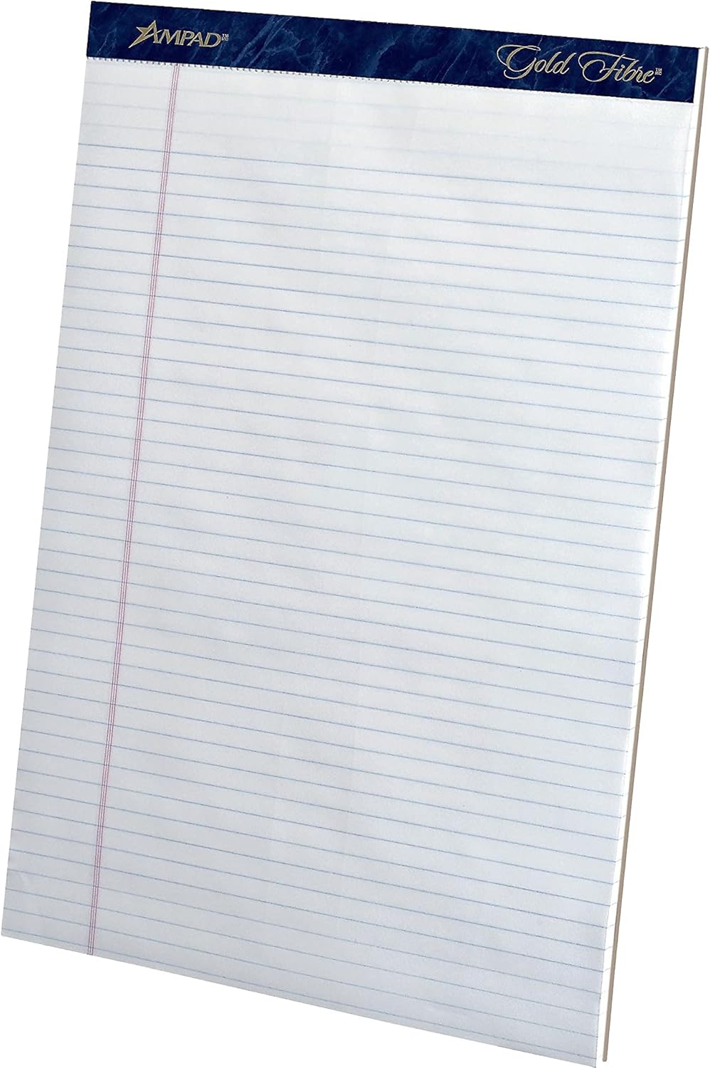 Ampad 20-072R Gold Fibre Perforated Pad, Size 8-1/2x11-3/4, White Paper, Narrow Ruling, 50 Sheets Per Pad, 60 Point Chipboard Backing, Pack of 12