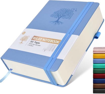 Lined Journal Notebook -365 Pages A5 Thick Journals for Writing Ruled Notebook, Hardcover Leather Journal for Women Men Daily Journal Notebook for Work, Note Taking, 100Gsm Lined Paper( 5.75'' X 8.38'' Green)