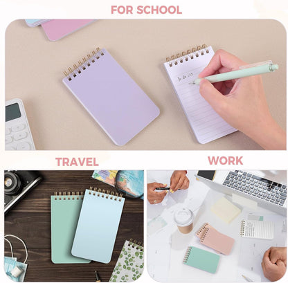 SKYDUE Small Notebooks, 3x5 Pocket Notepads with Aesthetic Covers, Mini Spiral Notebook with Lined Pages for Work Nursing School Essentials, Set Of 8