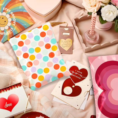 Metronic Cute Poly Mailers 10x13" 50pc Small Shipping Bags, Strong Adhesive Mailers Poly Bags for Business, Waterproof Mailing Envelopes for Packing Shipping Clothes Gifts, Gradient BluePink