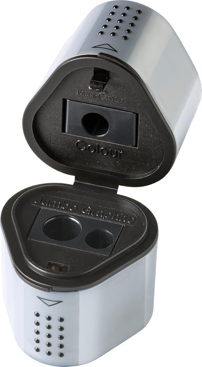 Faber-Castell Grip Trio Pencil Sharpener: Silver