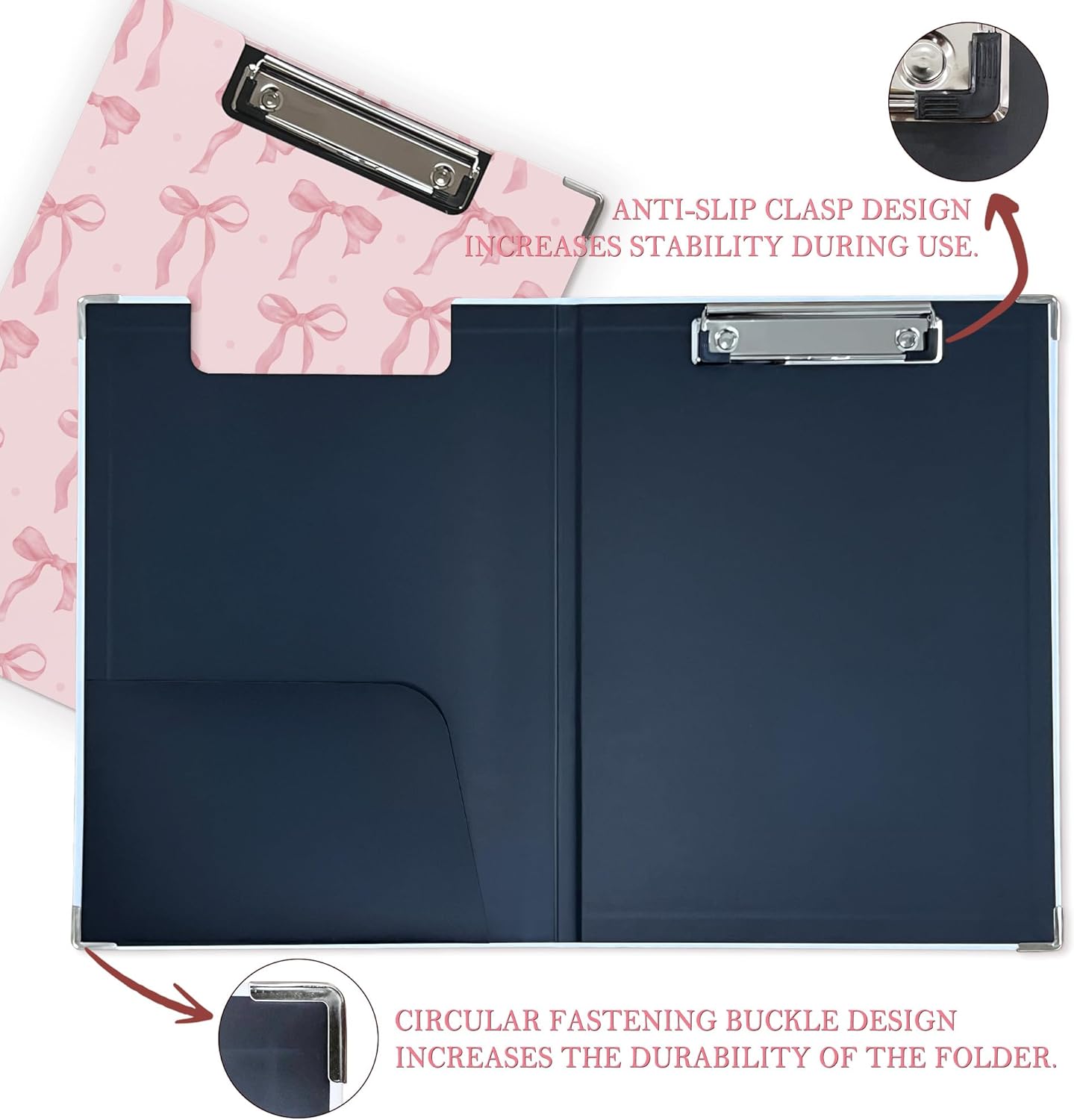 Trendy Black Leopard Print Clipboard Folio with Storage for Office Classroom, Preppy Dark Cheetah Print Padfolio with Metal Clip for Nurses Teachers Students Women Men, 12.4x9.25 in
