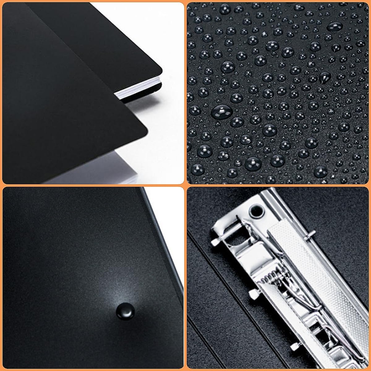4 Pack A4 Double Strong Clips File Folder Report Cover, Punchless Binder, Clamp Binder Without Rings Office Project Folder,Documents File Folder, for Letter Size or A4 Size, 200 Sheet Capacity