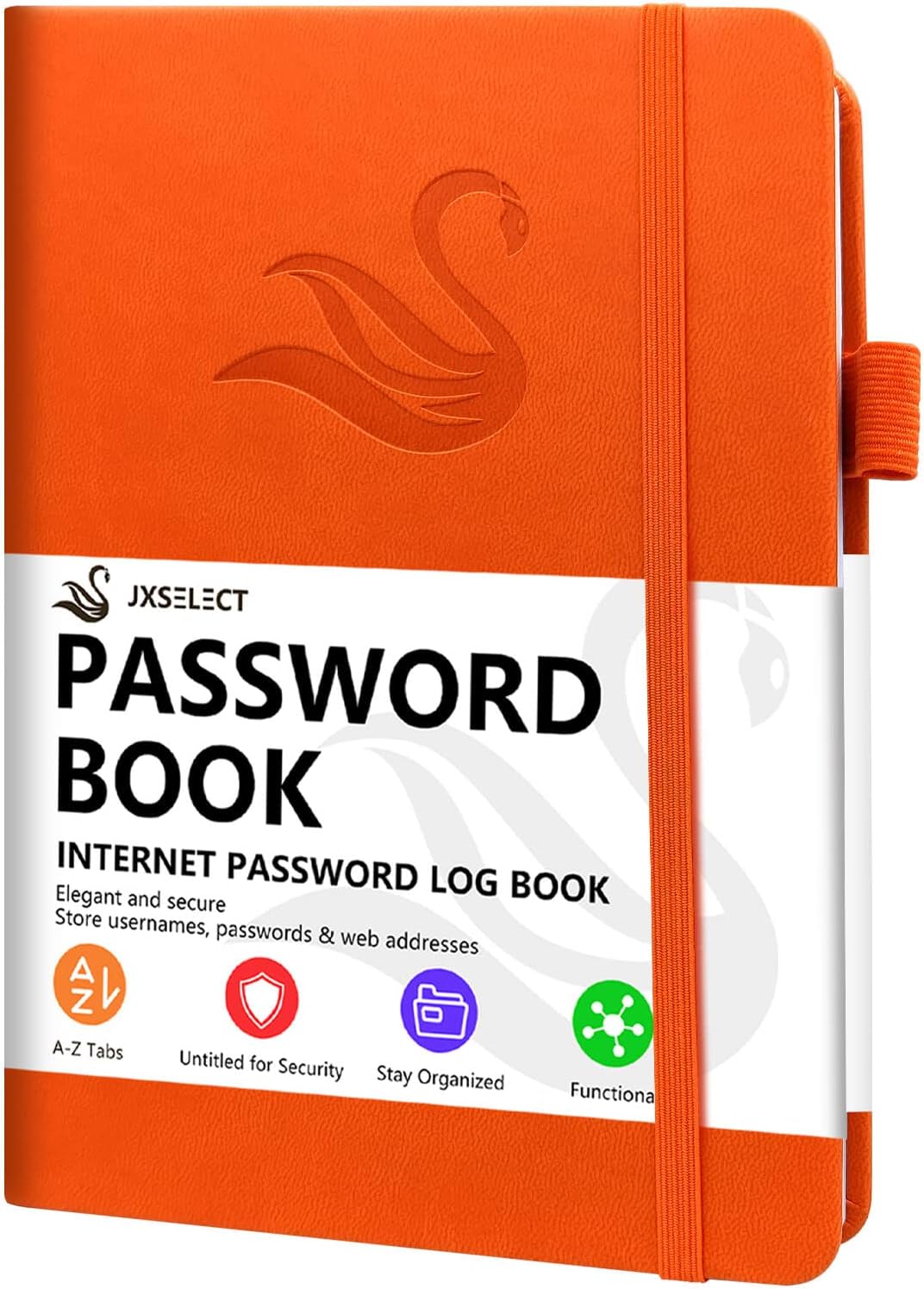 Elegant Password Book with Alphabetical Tabs - Hardcover Password Book for Internet Website Address Login - 5.2" x 7.6" Password Keeper and Organizer w/Notes Section & Back Pocket (Turquoise)