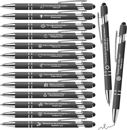 15 Pack Motivational Pen Set - Inspirational Quotes Retractable Ballpoint Pens for Office School Supplies, Encouragement Gifts for Women Men, Multicolor
