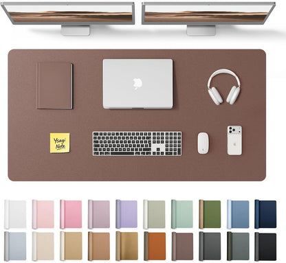 YSAGi Leather Desk Pad Protector, Large Mouse Pad, Non-Slip PU Leather Desk Blotter, Waterproof Writing Pad for Office and Home (31.5" x 15.8", Eggshell) - Colors B