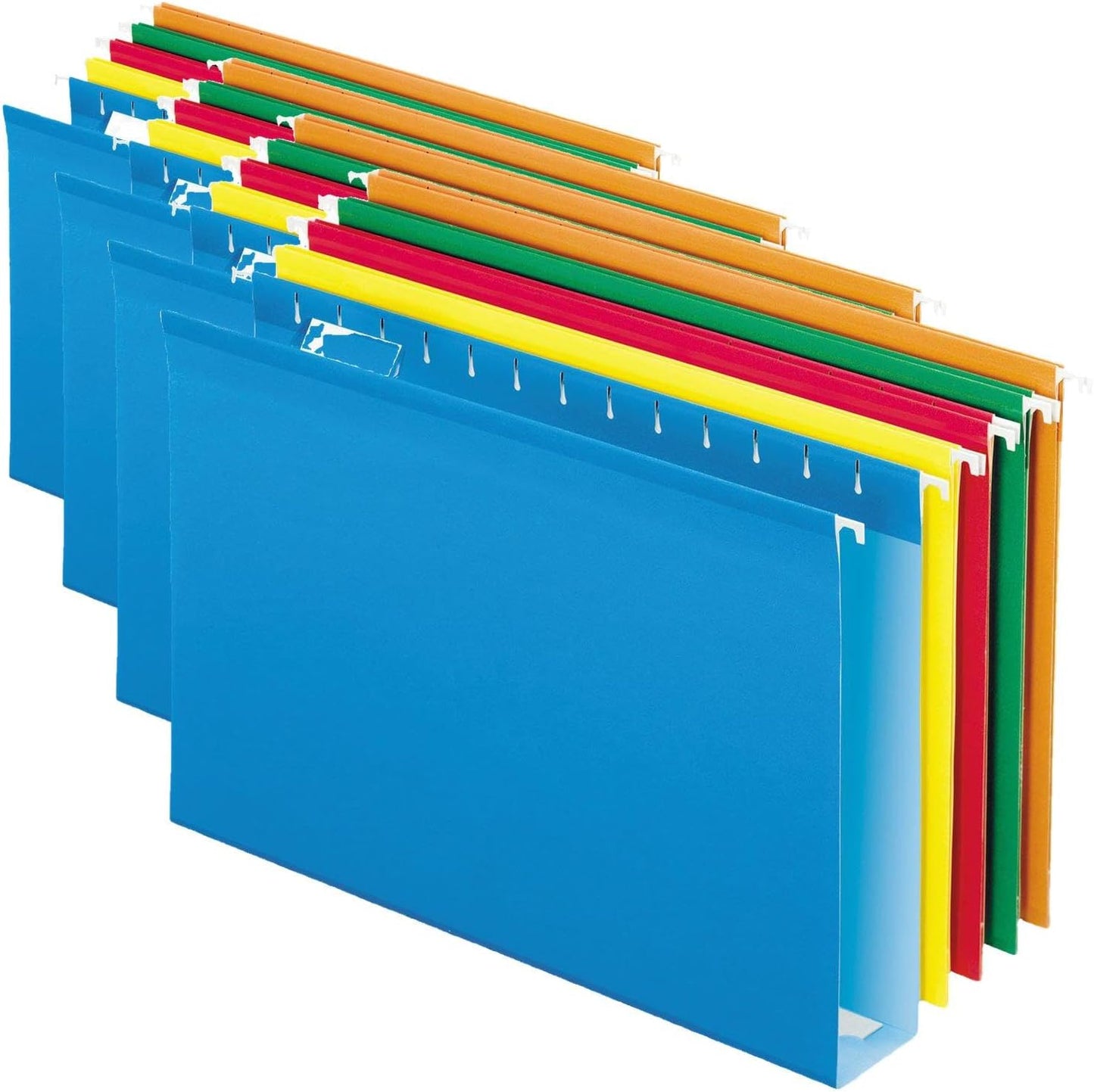 Pendaflex Extra Capacity Reinforced Hanging File Folders, 2", Legal Size, Red, 1/5 Cut, 25/BX (4153x2 RED)