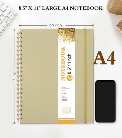 Spiral Notebook Journal 8.5” x 11”, A4 Large Pink Notebooks for Women Men, College Ruled Lined Journal, 100 GSM Paper, Plastic Hardcover Spiral Bound Journals for Work School Note Taking Business