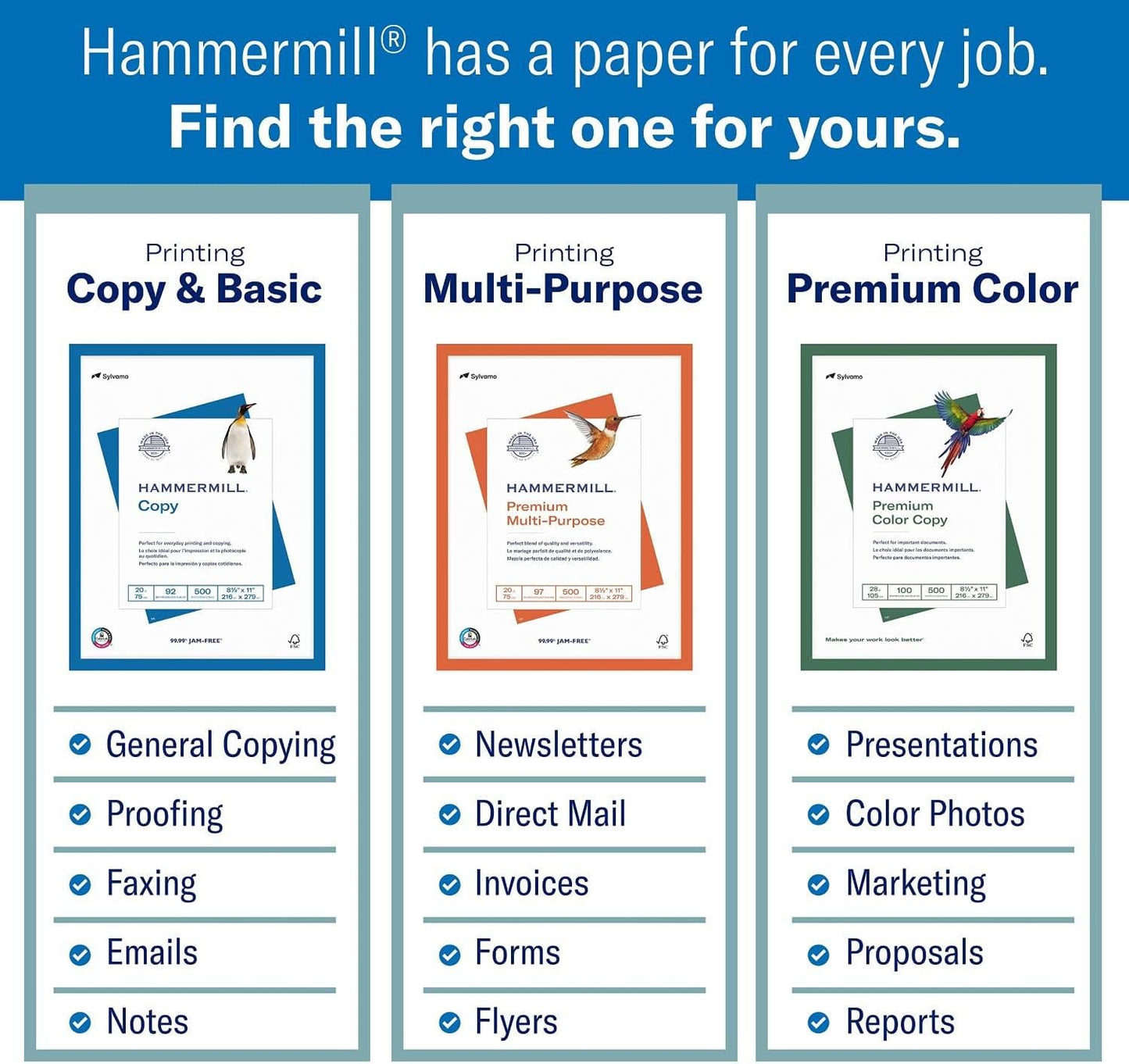 Hammermill Colored Paper, 20lb Pink Printer Paper, 8-1/2 x 11- 1 Ream (500 Sheets) - Made in the USA, Pastel Paper, 103382R