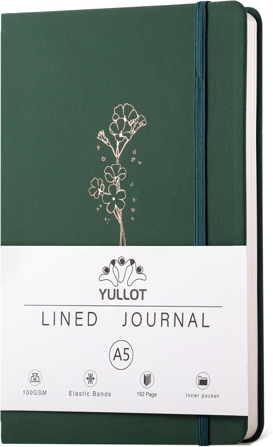 Lined Journal Notebook –A5 PU Leather Hardcover Notebook, 100gsm Thick Bleedproof Paper with Inner Pocket – 192Pages Lined Writing Journal for Students Women Note Taking - Terracotta Orange