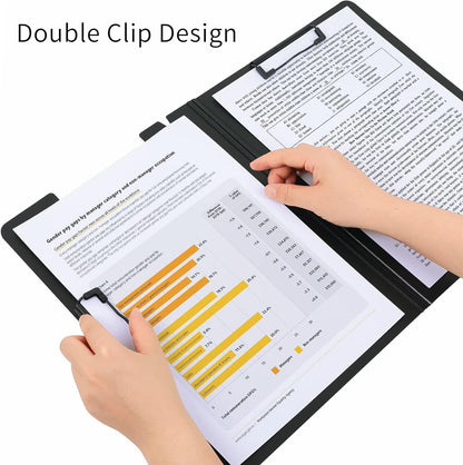 A4 Clipboard Folder,10 Pack Foldable Clipboards with Pocket for Business,Office,School or Restaurant (Black)