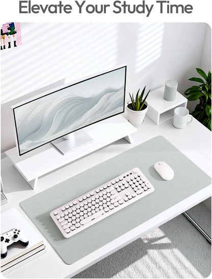 YSAGi Leather Desk Pad Protector, Large Mouse Pad, Non-Slip PU Leather Desk Blotter, Waterproof Writing Pad for Office and Home (31.5" x 15.8", Eggshell) - Colors A