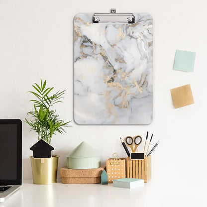 Hongri Plastic Cute Clipboard, Letter Size for Students, Teacher, Woman and Kids, Low Profile Clip, Decorative Pattern, Size 9 x 12.5 in, Dream Marble