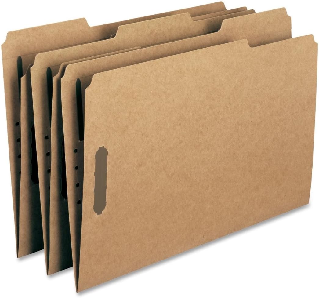Smead Fastener File Folder, 2 Fasteners, Reinforced 2/5-Cut Tab Right of Center Position, Guide Height, Legal Size, Kraft, 50 per Box (19880)