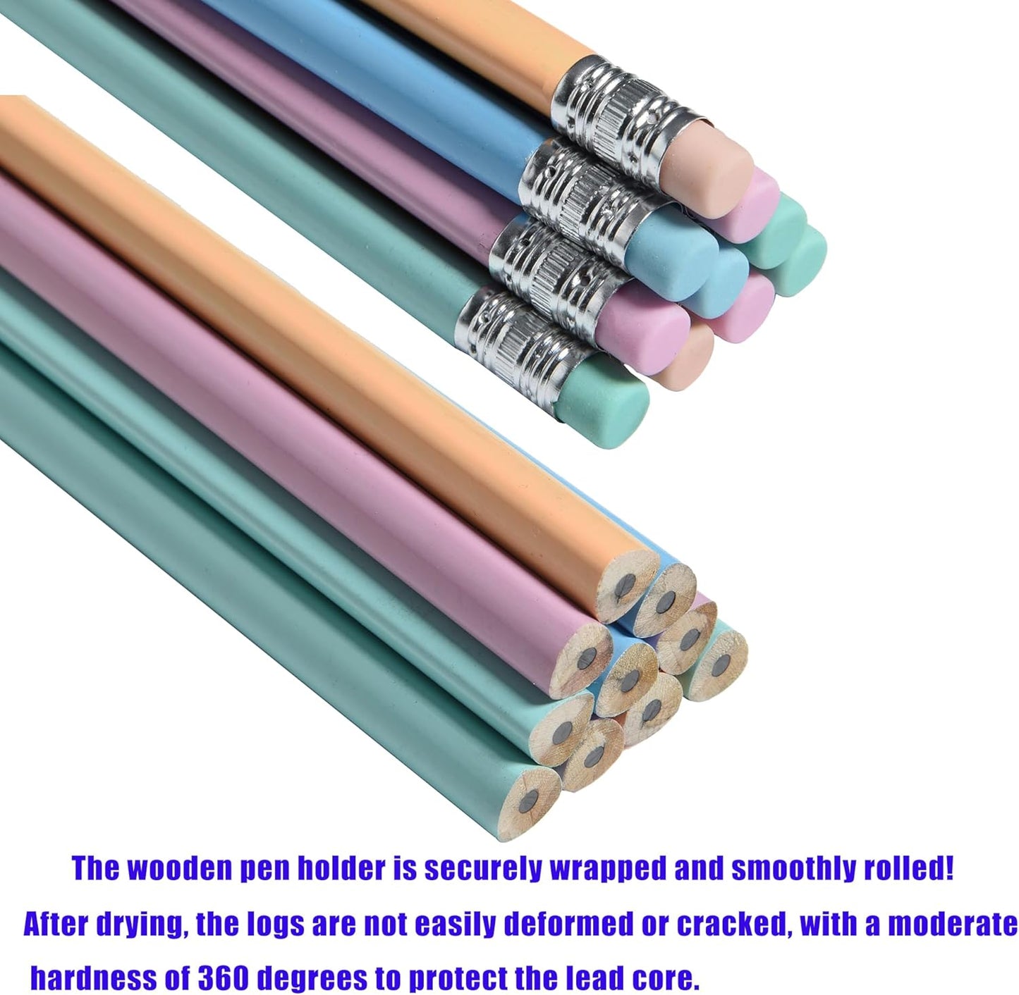 72PCS Corlorful Wooden cased Pencils for Kids with Erasers, Wood Wedding Golf for School,Drawing,Gift (72PCS) (Fruit, 72)