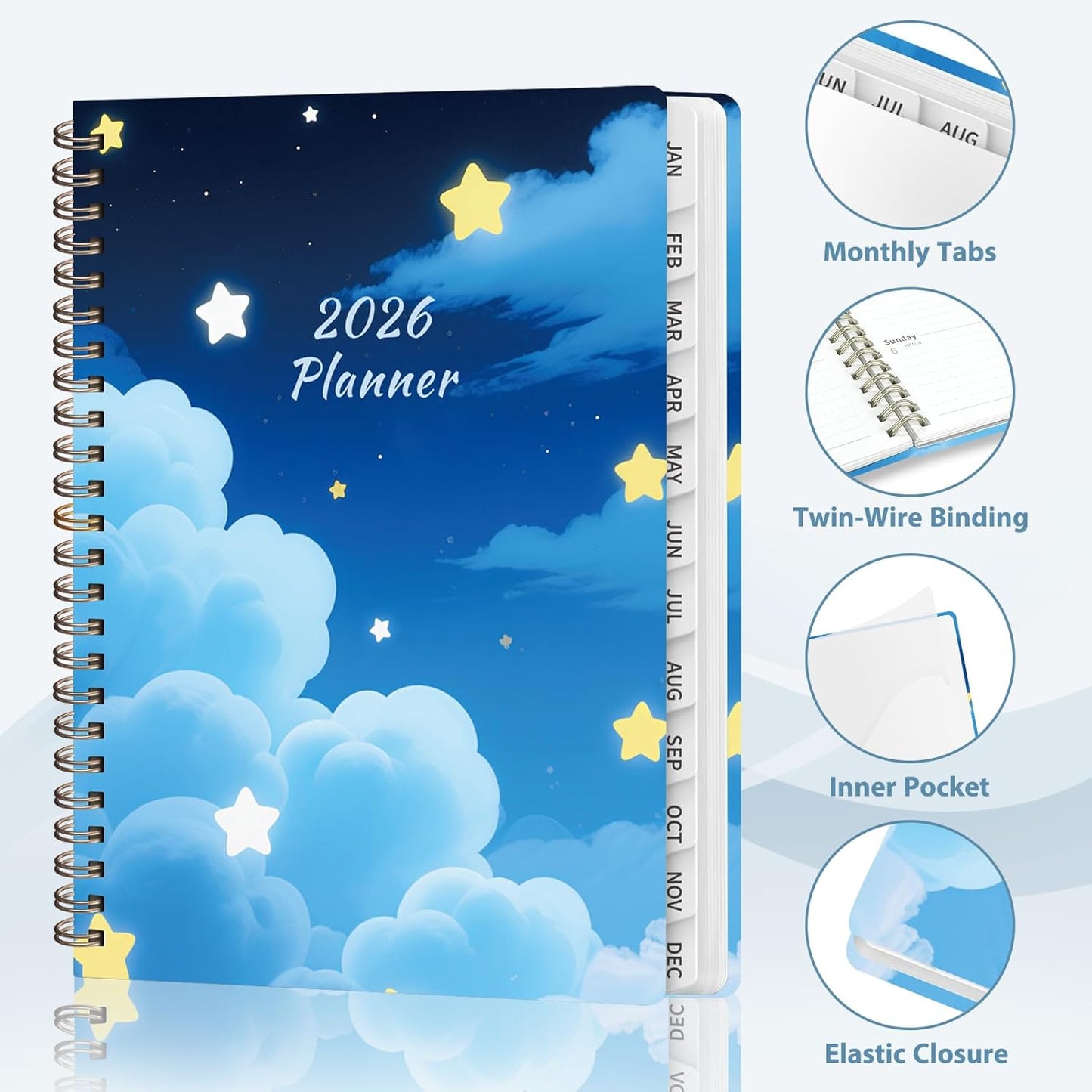 Planner 2026-2027, Weekly and Monthly Academic Year Calendar Planner, July 2026 - June 2027, Daily Agenda Book for Office School Supplies, A5(6.3'' x 8.5'')