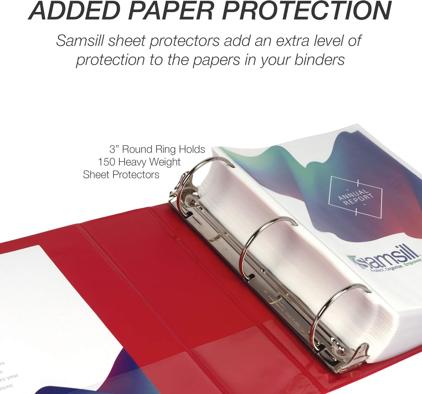 Samsill 1.5 Inch 3 Ring Binders, Economy Round Ring, Clear View Cover, 325 Sheet Capacity - for School, Home, Office - White, 4 Pack