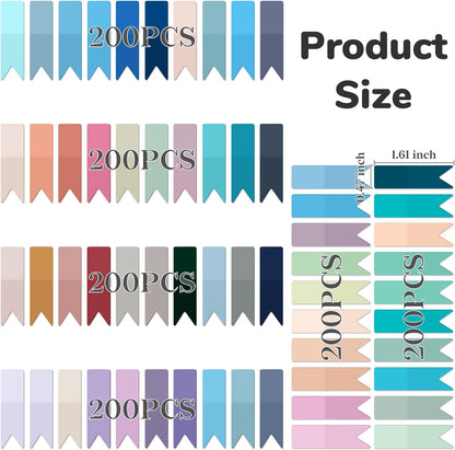Temiary 1200 Pieces Transparent Sticky Index Tabs, Page Markers for Annotating, Translucent Morandi Arrow Flag Tab for Bookmarks Bible Tabs Notebook School Supplies