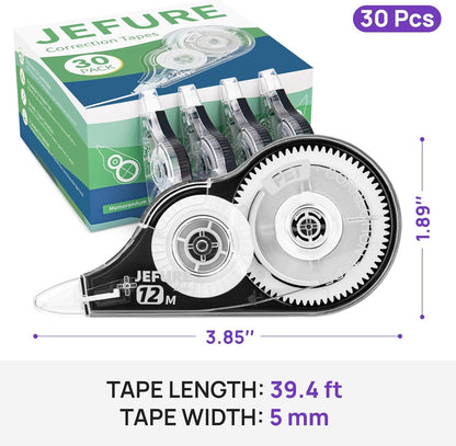 12 Pcs Correction Tape, 39.37 Ft White Wrong Out Tear-Resistant Bulk, Instant Corrections Easy to Use Applicator for School, Office, Note Taking, Journal (Tape Width 0.2 in，Clear)