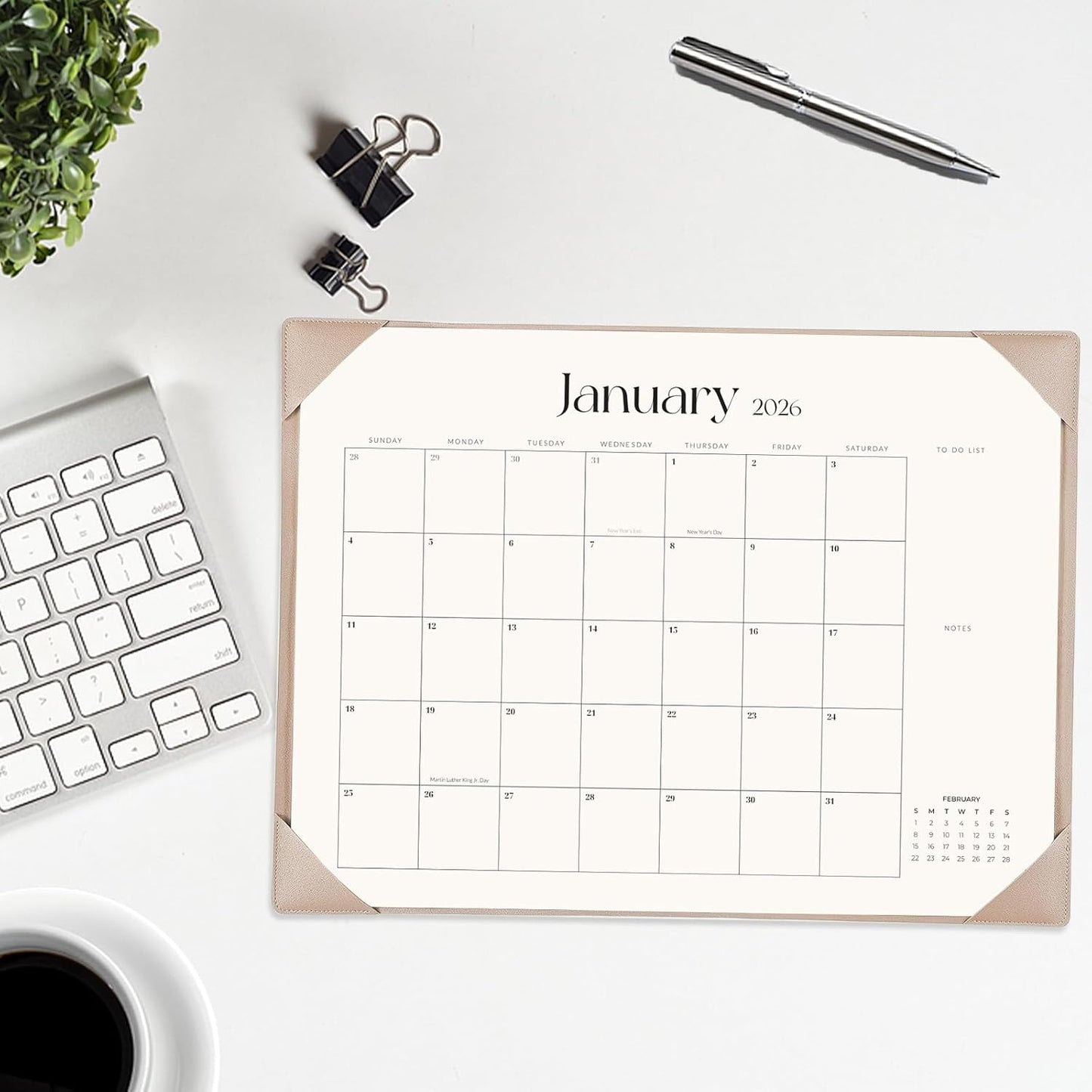 Desk Calendar 2026-2027 with Desk Mat – 22" x 17" Large Desk Pad Calendar Runs from January 2026 to June 2027, Office Supplies Desktop Monthly Calendar for Home & Office