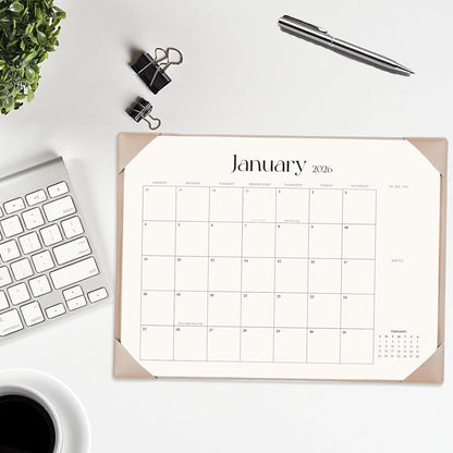Desk Calendar 2026-2027 with Desk Mat – 22" x 17" Large Desk Pad Calendar Runs from January 2026 to June 2027, Office Supplies Desktop Monthly Calendar for Home & Office