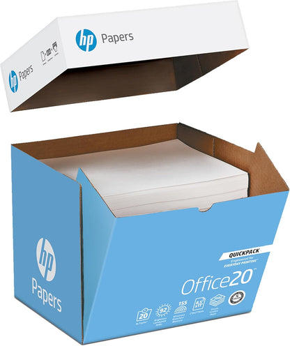HP Printer Paper | 8.5 x 11 Paper | Office 20 lb | 3 Ream Case - 1500 Sheets | 92 Bright | Made in USA - FSC Certified | 112090C, White
