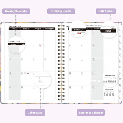 Planner 2026-2027, Weekly and Monthly Academic Year Calendar Planner, July 2026 - June 2027, Daily Agenda Book for Office School Supplies, A5(6.3'' x 8.5'')