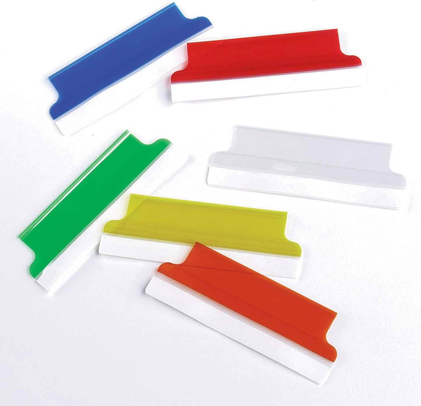 Avery Insertable Self-Adhesive Tabs with Printable Inserts, 2", Permanent Adhesive, Assorted (Blue, Clear, Green, Red and Yellow), Pack of 25 Index Tabs (16239)