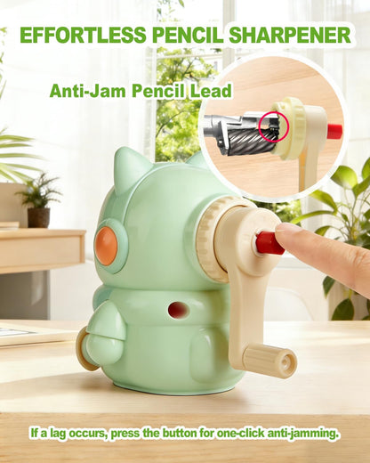 Pencil Sharpener Manual 5 Thickness Adjustable & Self-Feed Hand Crank Desktop Portable Pencil Sharpener for 7.0-8mm Pencil Nibs Classroom Home and Office Artists