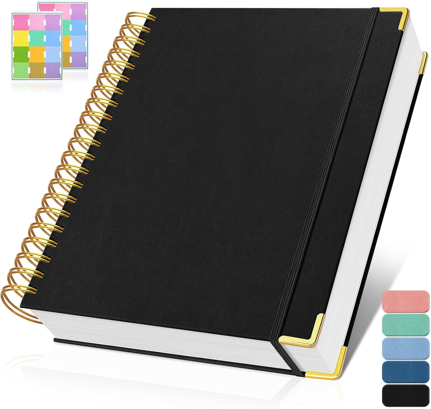 Graph Paper Notebook, Spiral Grid Notebook 8.5" X 11", Hardcover Leather Journal 300 Pages, 100GSM Thick Grid Paper Notebook, Large A5 Graphing Notebook Journal for Women Men Writing Engineering Work