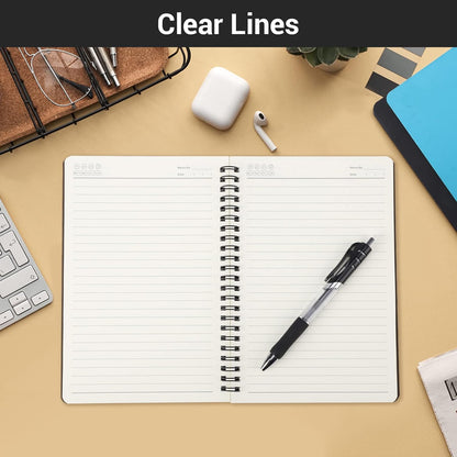 EUSOAR Spiral Lined Notebook, A5 3packs 5.5"X8.3" 120 Pages Lined Travel Notebooks Journal, Memo Notepad Sketchbook, Students College Office Business Diary Ruled Spiral Book Journal-3Colors Covers