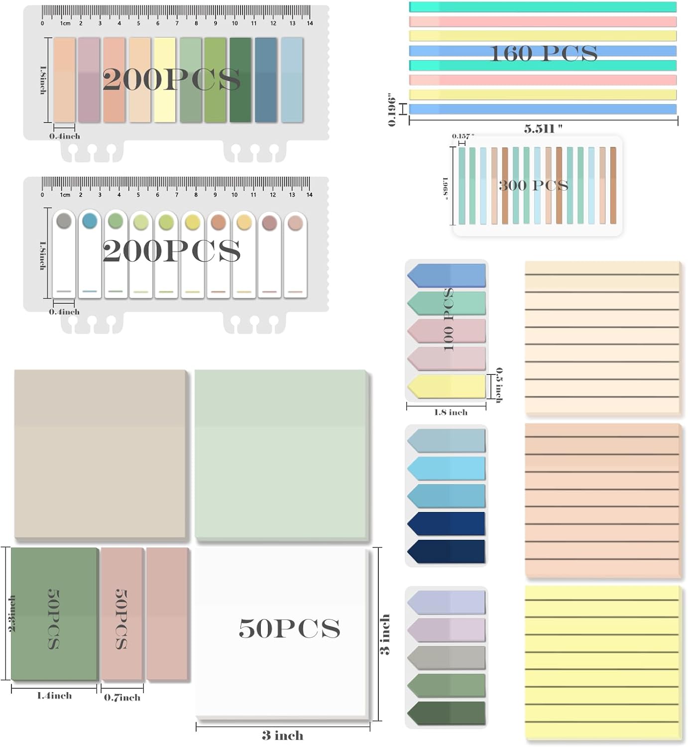BAYTORY 700 Sheets Transparent Sticky Notes, Clear Waterproof 3 x 3 inch See Through Memo Pad, Self-Adhesive Translucent Writable Index Tabs for Annotating Books, Office & School Study Supplies