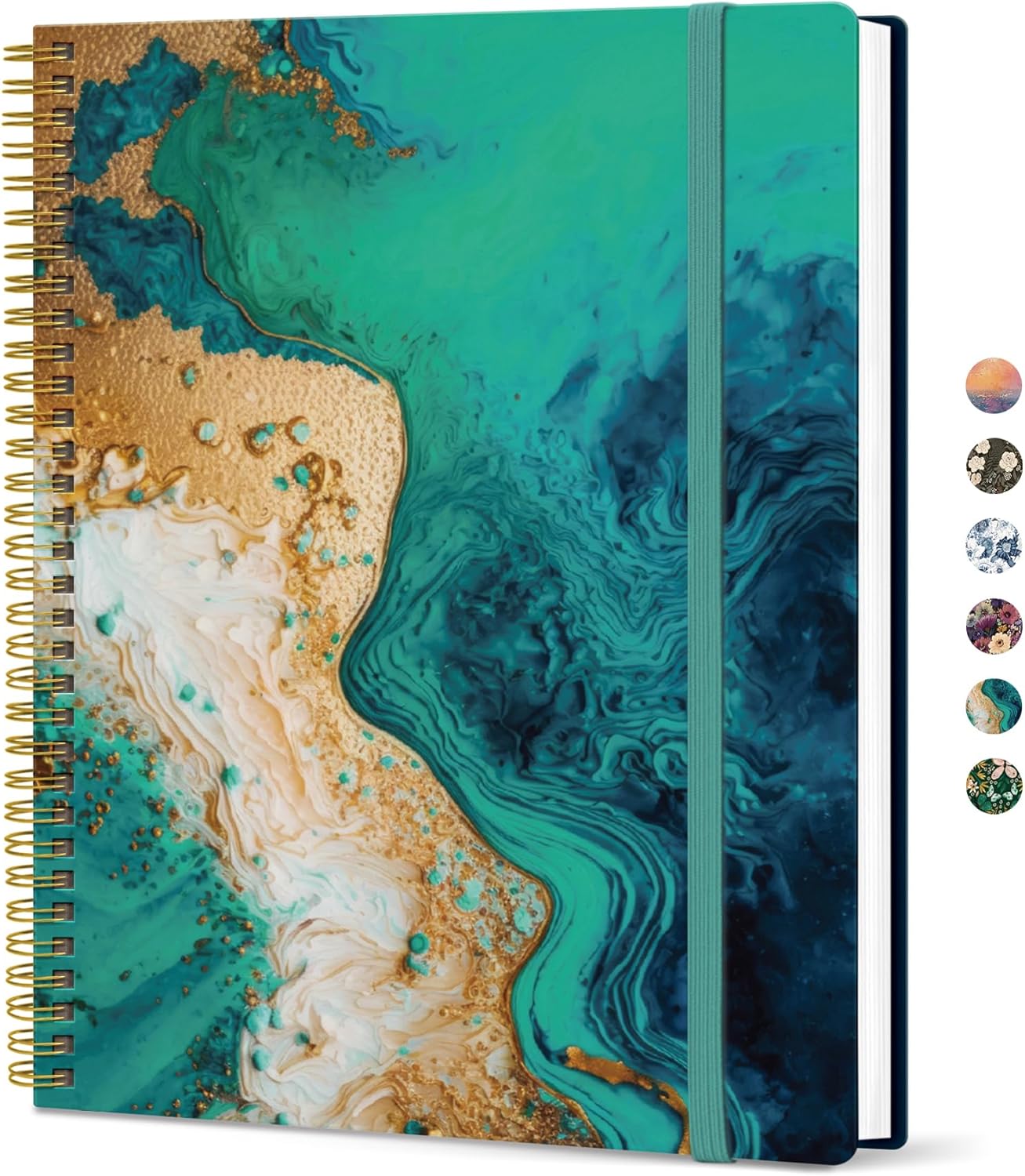 Taja Large Spiral Lined Journal for Women, 8.5" x 11" Notebooks for Work Collge Ruled, A4 Aesthetic Cute Journaling Notebooks for Writing, Plastic Cover, Celestial