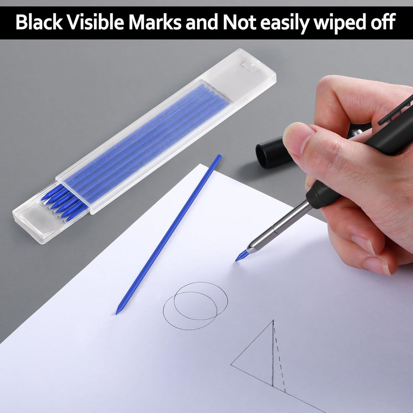 Hiboom 24 Pieces 2.8mm HB Refill for Carpenter Pencil, Study Long Lasting Pencil for Mechanical Pencil Woodworking Construction (Black)