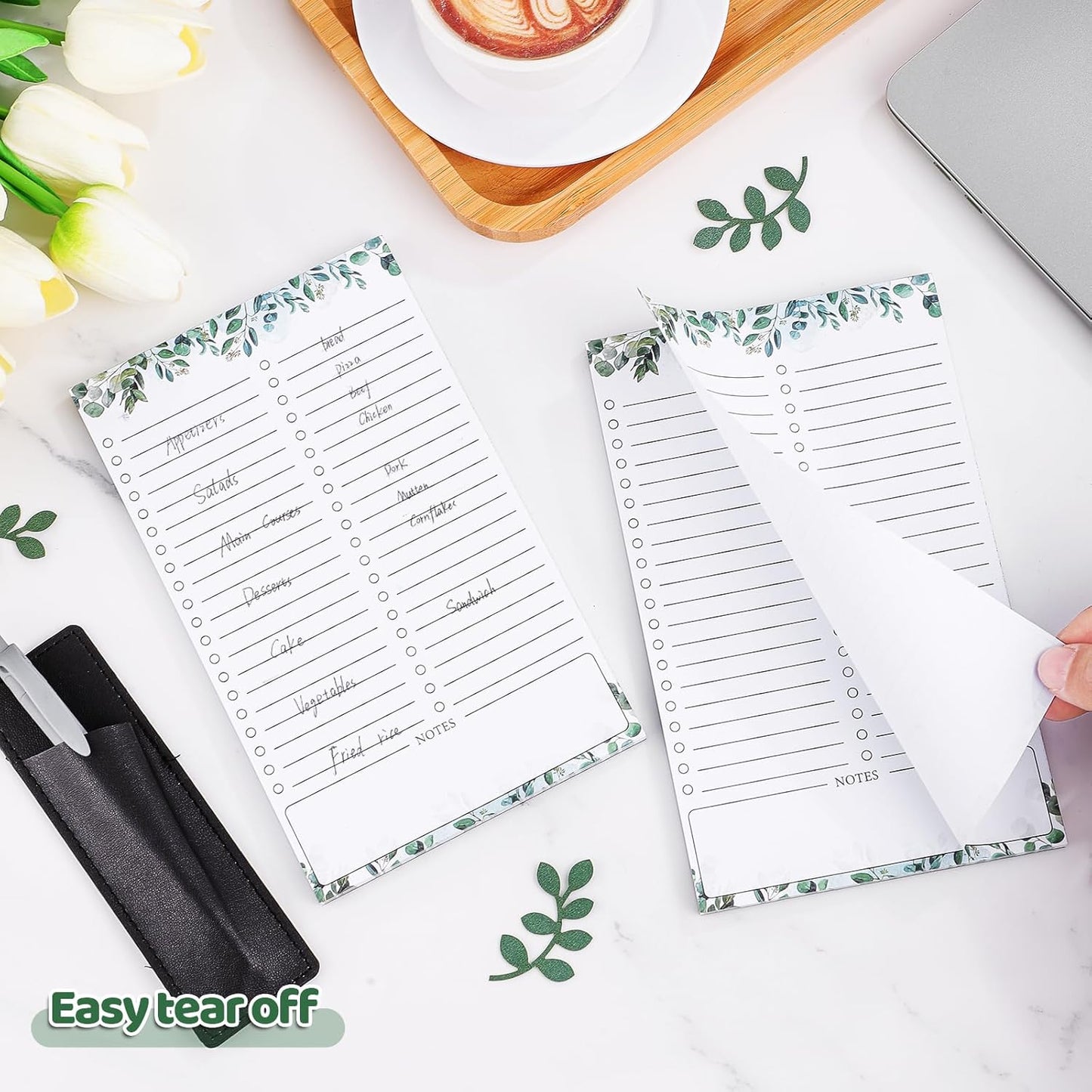 Thboxes 2 Pack Grocery List Magnet Pad for Fridge with Pen Holder, Total 120 Sheets Magnetic Note Pad for Fridge Full Back Magnet Shopping List, To Do List, Memo Notepads, 4.5x7.5(Funny Animal)