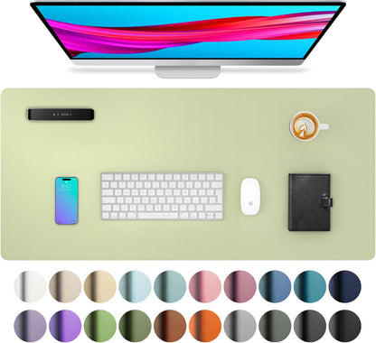 Aothia Leather Desk Pad Protector, Mouse Pad, Office Desk Mat, Non-Slip PU Leather Desk Blotter, Laptop Desk Pad, Waterproof Desk Writing Pad for Office and Home (Black,36" x 17") - Colors A