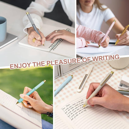 Linbsunne Ballpoint Pens Black Medium Point 1mm Pen with Super Soft Grip Ball Point Pen for Men Women Retractable Pens