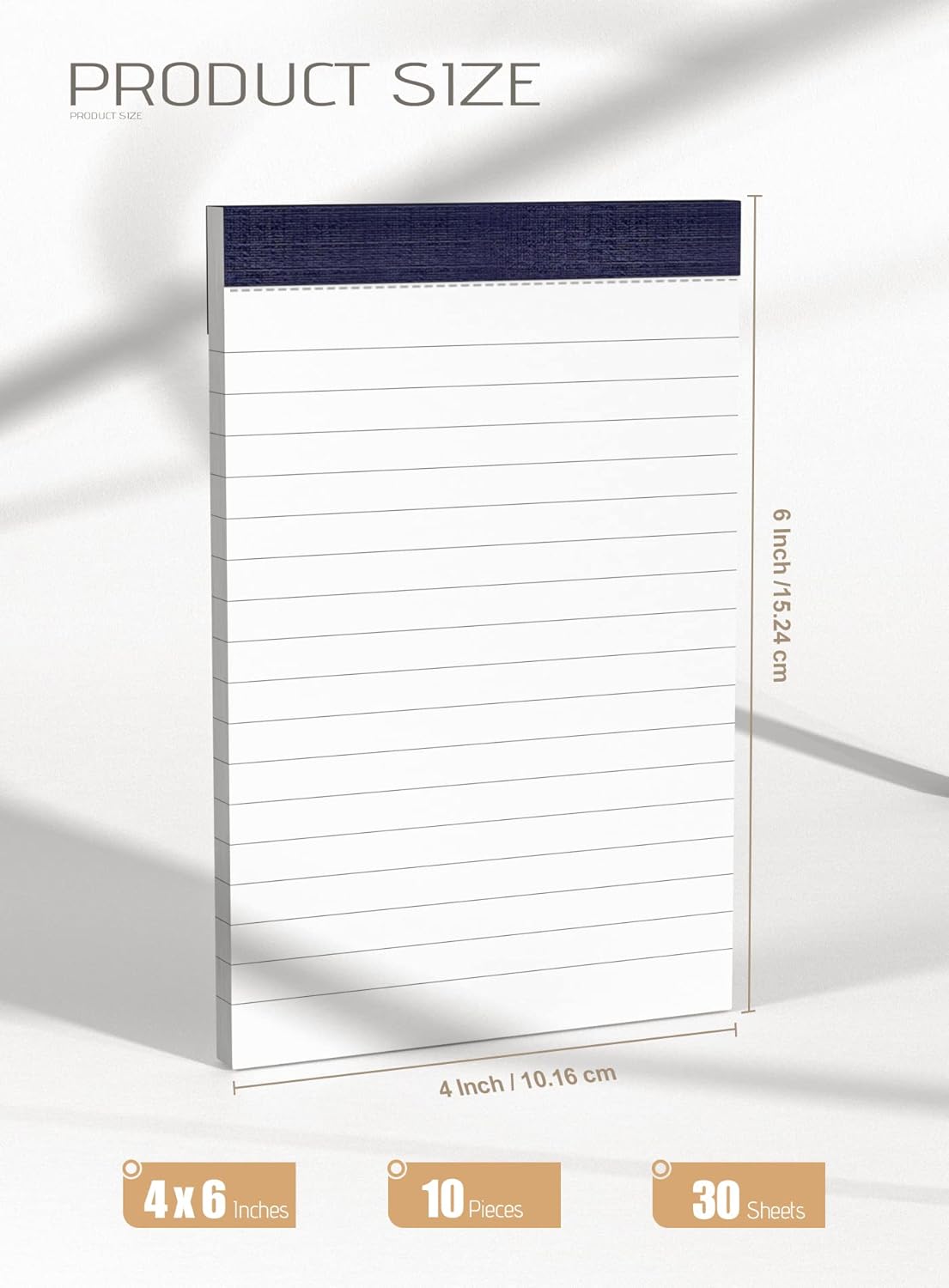 10 Pack Small Note Pads 3x5 Lined Writing Pads Mini Notepads Small Pads of Paper 3x5 With 30 Sheets per Notepad 80Gsm Paper Pads Mini Legal Pads 3x5 Inch Pocket Notebook for Taking Notes and Reminders