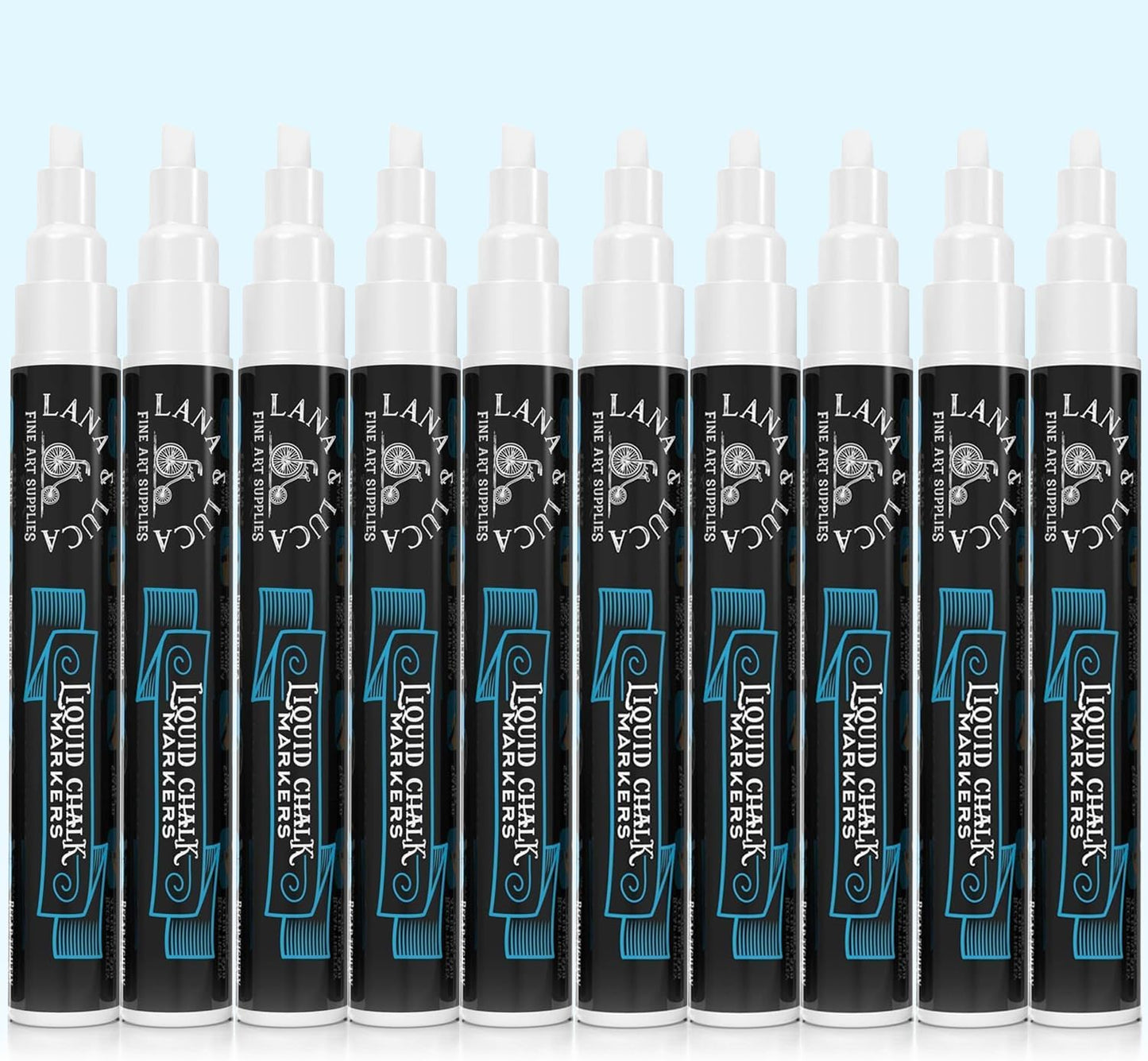 Liquid Chalk Marker Pen - White Dry Erase Marker - Chalkboard Signs, Windows, Blackboard, Glass (6 Pack) 3-6mm Reversible Tip, 3-3mm Fine Tip