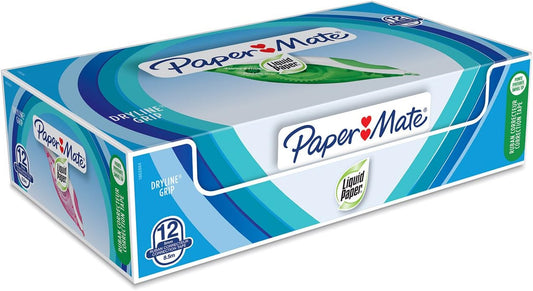 Paper Mate Liquid Paper DryLine Grip Correction Tape | Assorted Colours | Box of 12