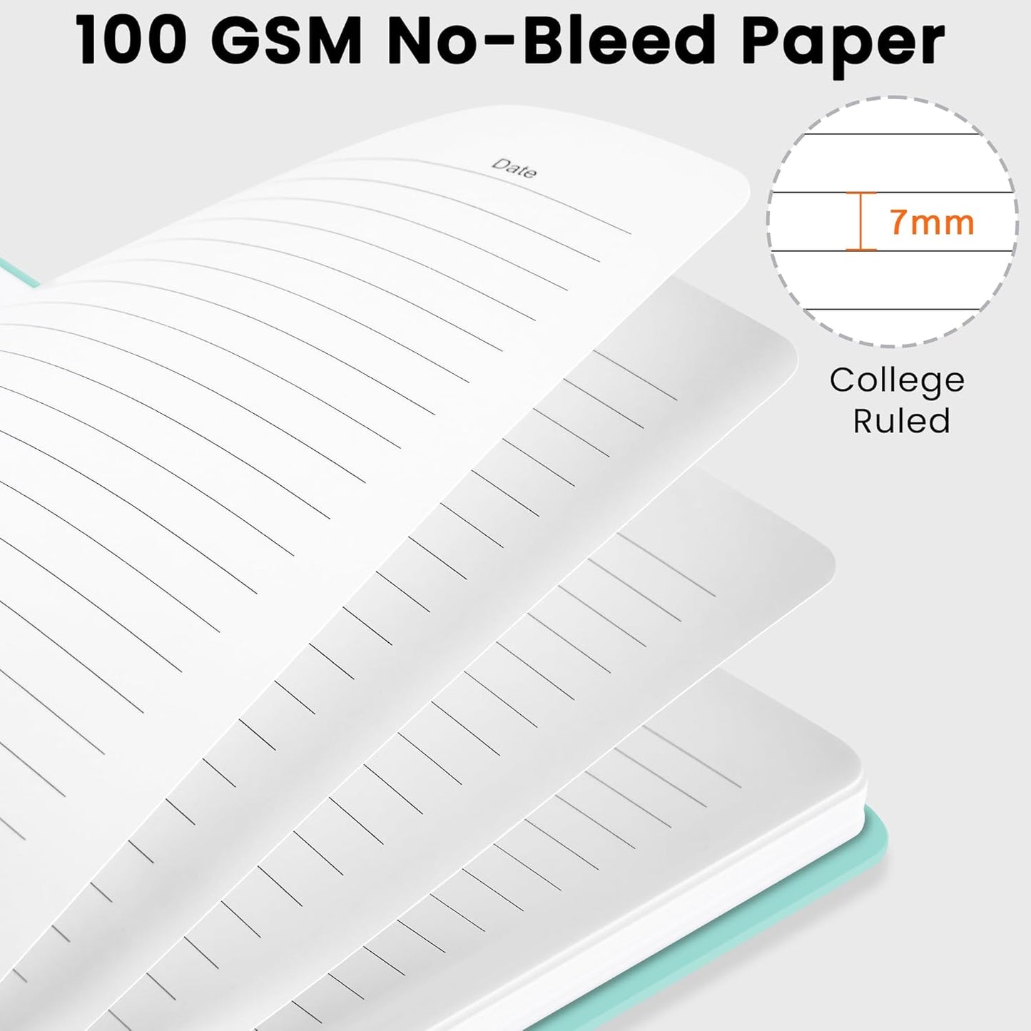 CICPAP Lined Spiral Journal Notebook, A5 College Ruled Notebook for Journaling, Note-Taking, and Daily Planning, Durable Hardcover with an Elegant Design, Purple