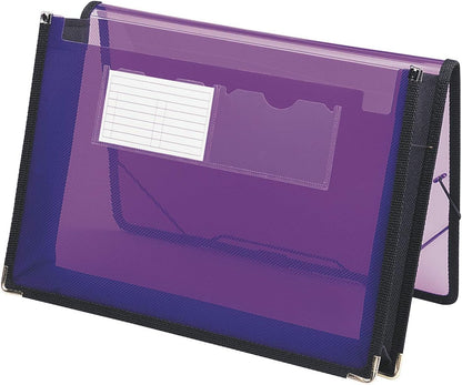 Smead Poly File Wallet with Closure, 2-1/4" Expansion, Flap and Cord, Translucent, Letter Size, Purple (71952)