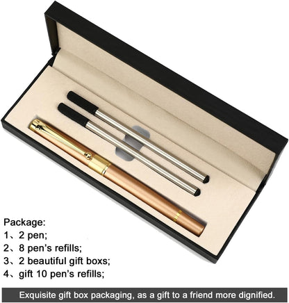 YIVONKA Ballpoint Pen Black Refill,Luxury Ballpoint Line width 0.5mm,Best Ball Pen Gift Set for Men & Women Professional Executive,Office,Nice BallPens Classy Gift Box (Black)