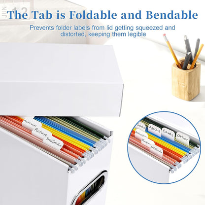 File Organizer Box with Lid & Handle, Thickened Cardboard Hanging File Folder Storage Boxes for Letter Size, Portable Filing Organizer for Office, Home, Classroom, Pink 2 Pack