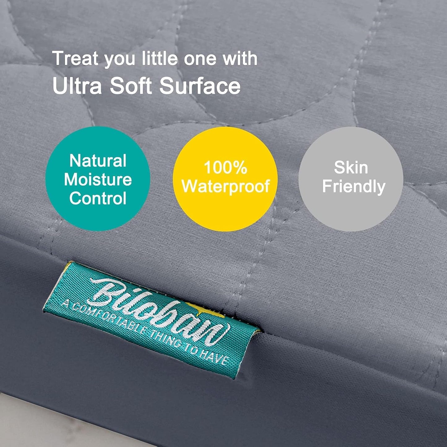 Crib Mattress Protector Sheets Waterproof 2 Pack, Quilted Crib Mattress Pad Cover Fitted Fits for Toddler Bed Mattress, White, 52” x 28”