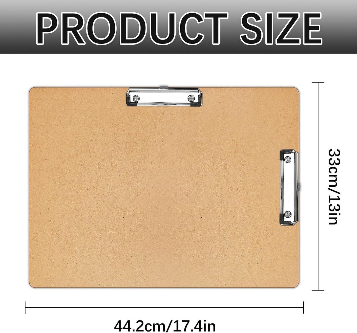 6 PCS Extra Large 11X17 Clipboard, Wood Cleats with Low Profile Clips for Drawing, Sketching, and Art Boards, Horizontal Wood Lapping, Landscape Layout (3Mm Thickness)