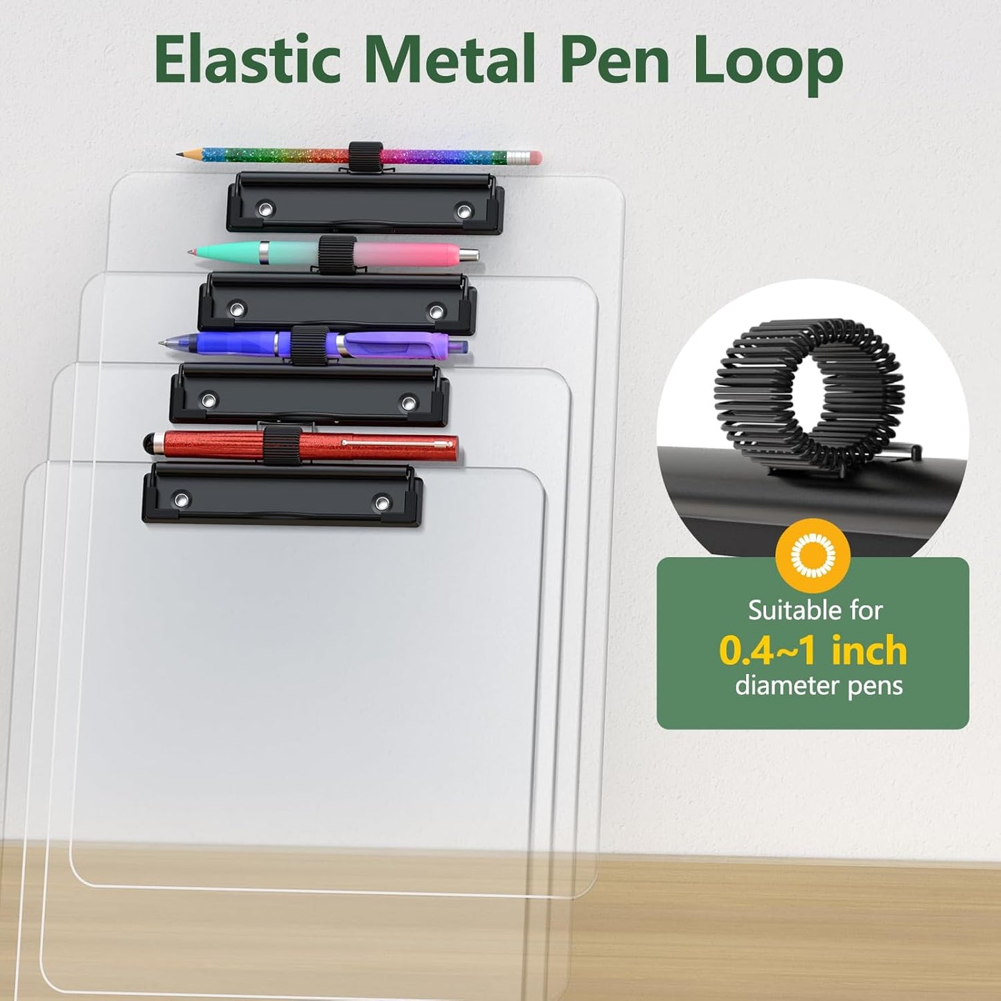 2 Pack Black Clipboard with Pen Holder, 8.5 x 11 Plastic Clip Boards with Black Low Profile Clip, Letter Size for Classroom, Teacher, Students, School, Office Supply