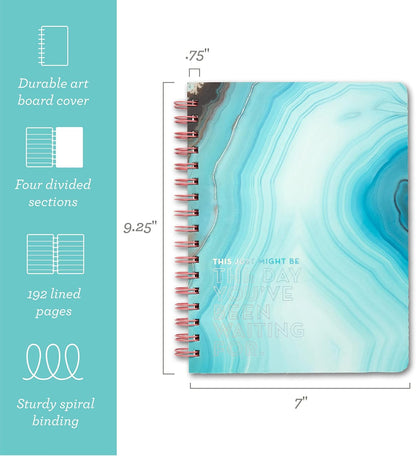 Compendium Spiral Notebook – Expect the Best Things to Happen Today – A Designer Spiral Notebook with 192 Lined Pages, College Ruled, 7.0" W x 9.25" H