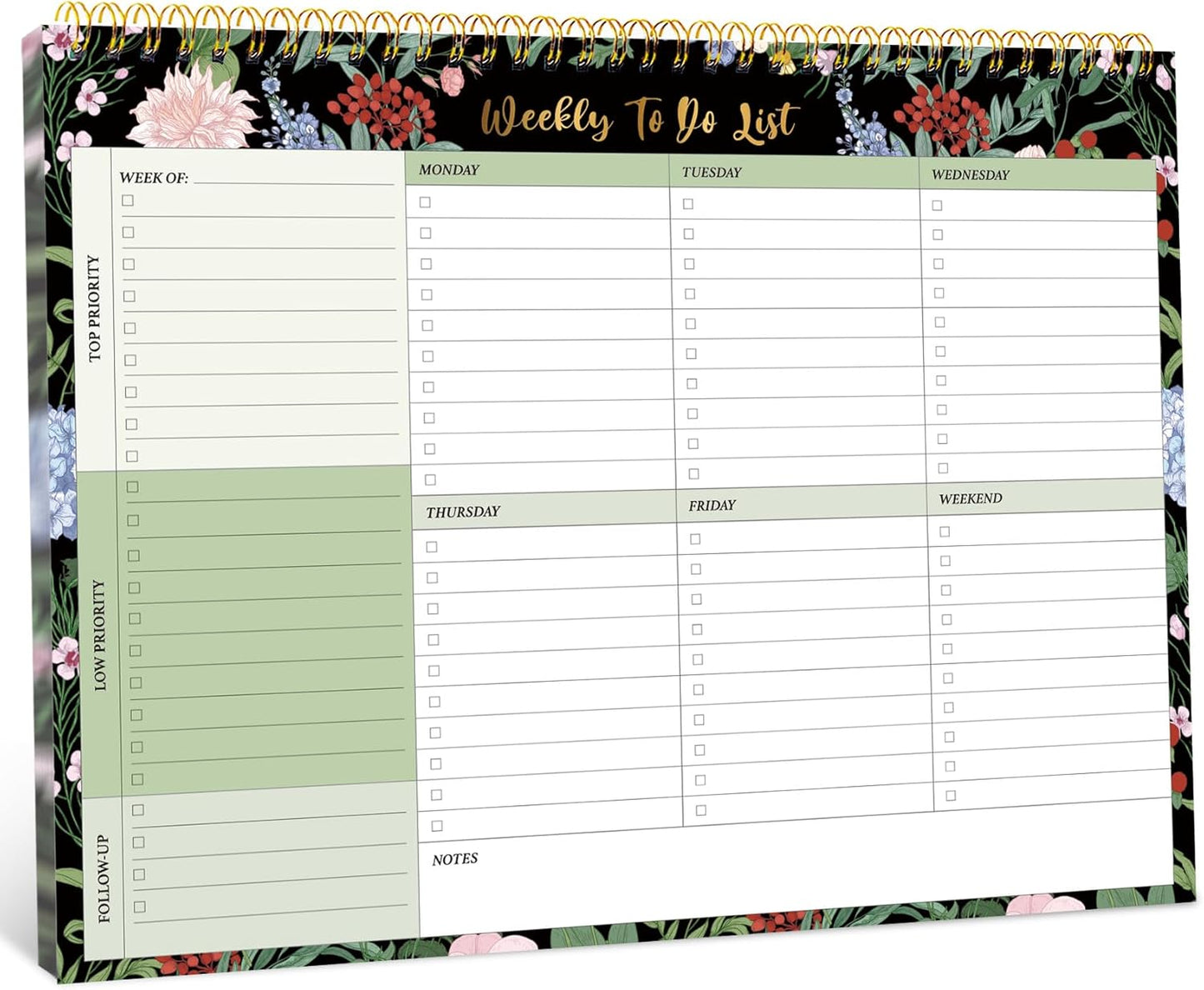 Taja Weekly To Do List Notepad with 52 Undated Sheets（8.5"×11"）- Weekly Desk Planner for Women & Man, Work and Home -1 Pack Violet Dream